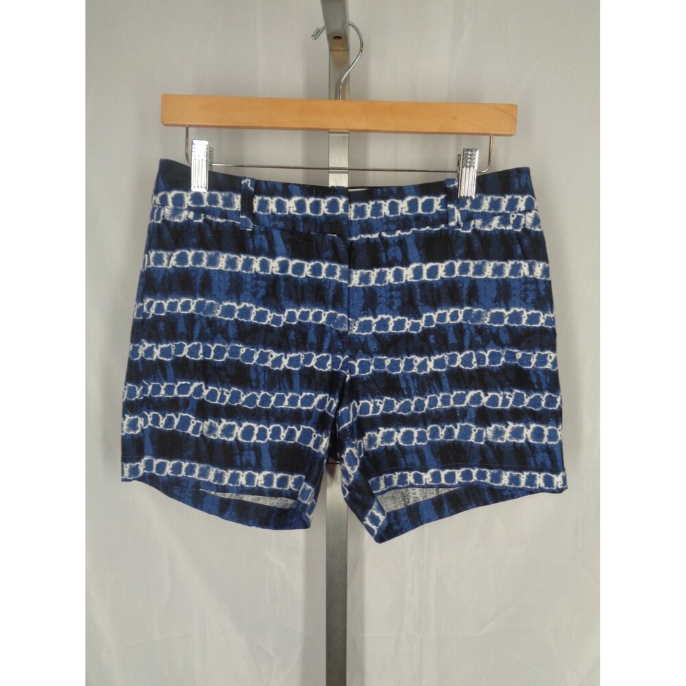 J Crew Chino Shorts Size 2 Nautical Blue White Tie Dye Geo